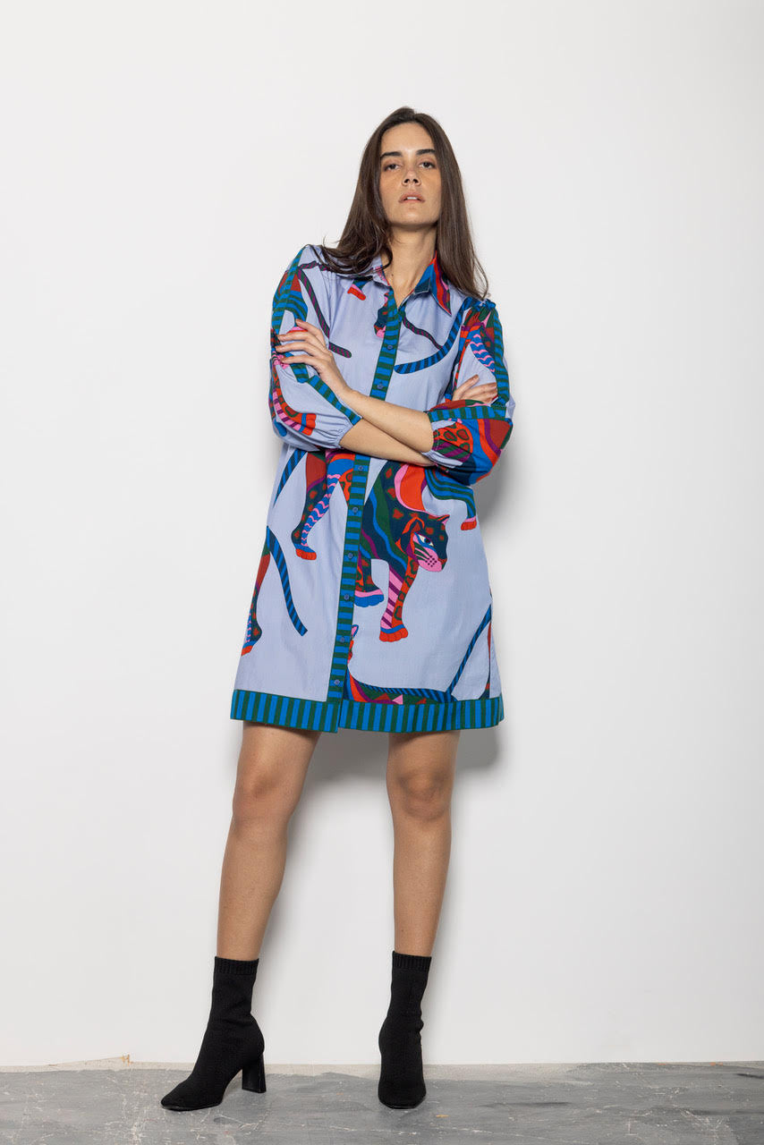 Ava Dress in cheetah mirage by Maude Vivante