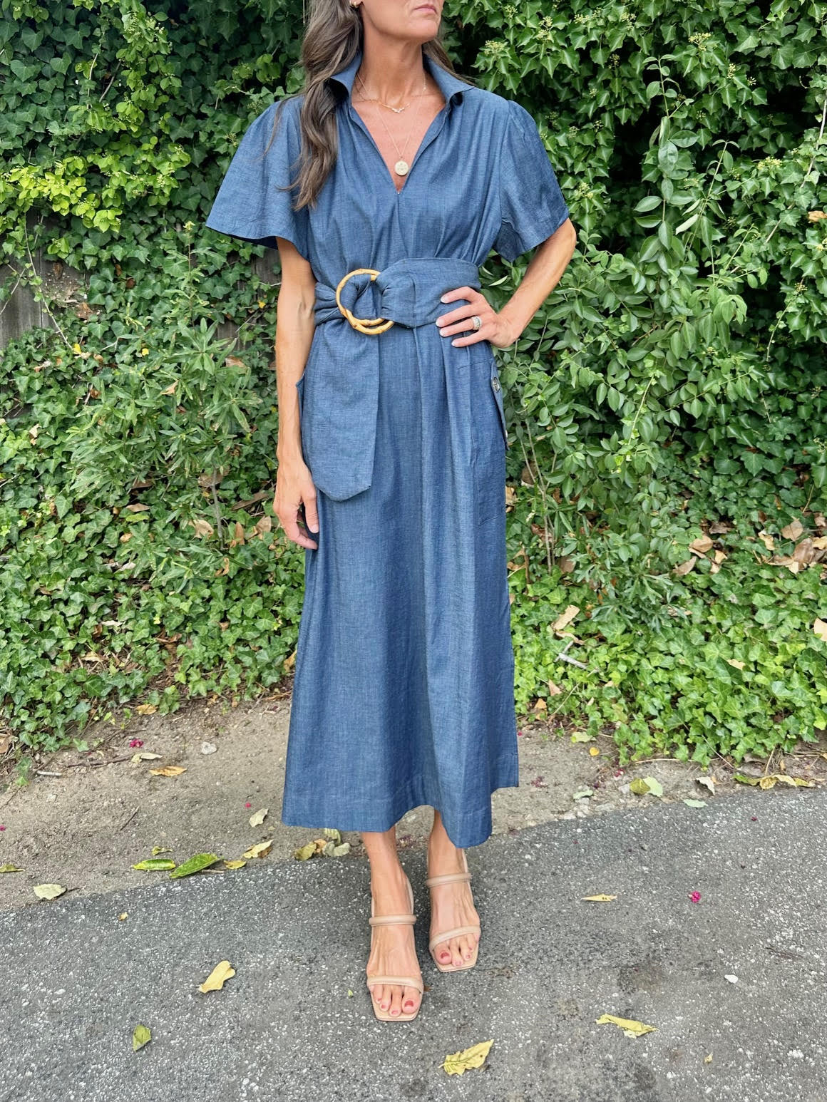 Gretchen Maxi Dress in stretch denim by Holly Shae