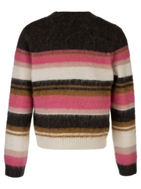 Elvira Striped Pullover Sweater in brown/pink by KUT