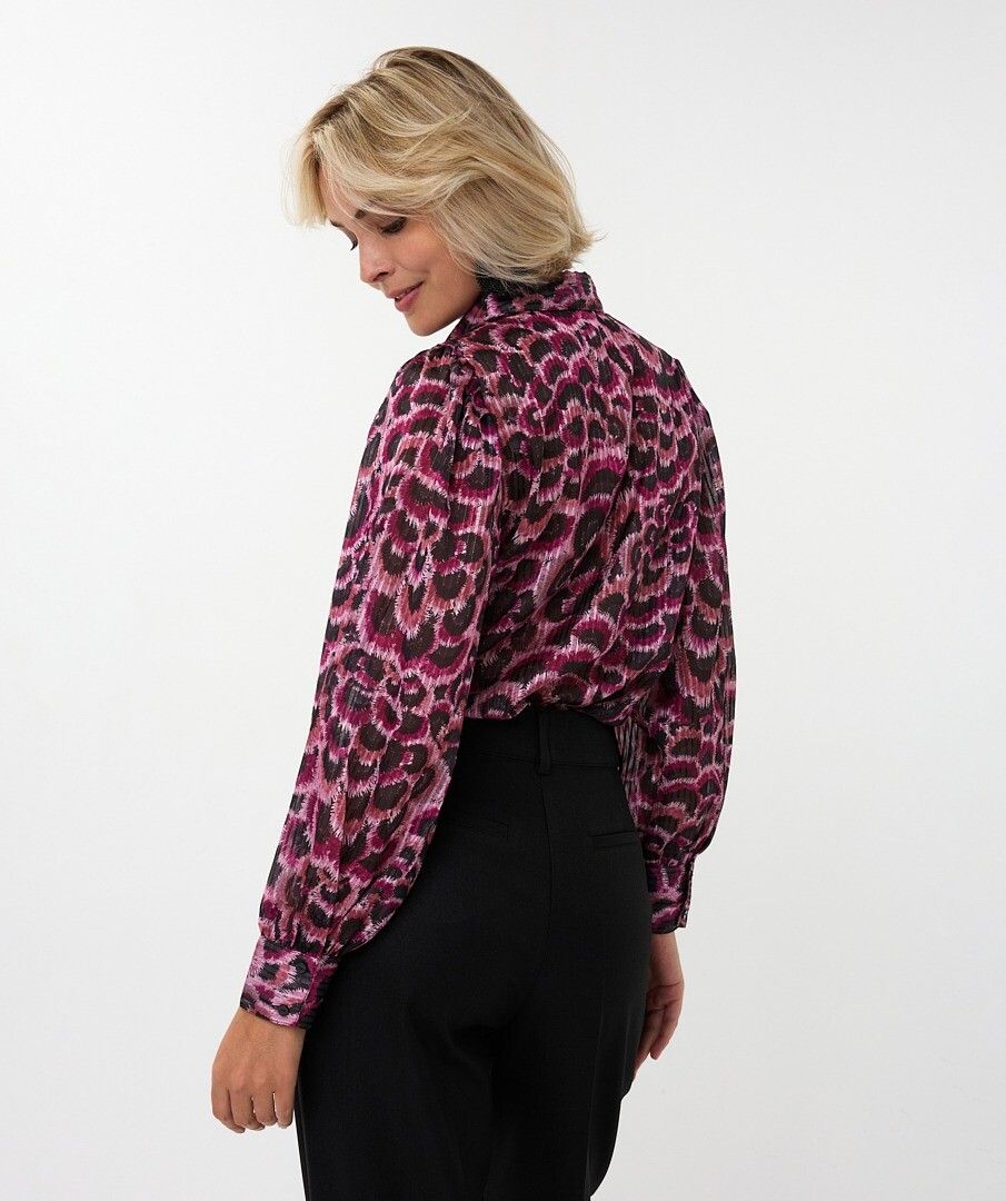 Feather Print Blouse in pink multi by Esqualo