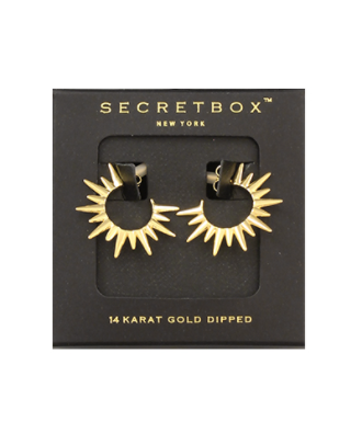 Spike Gold Dipped Hoops in gold by Secretbox