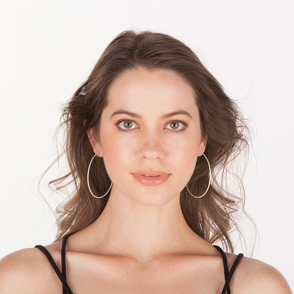 Jillian Hoops in silver by Sheila Fajl