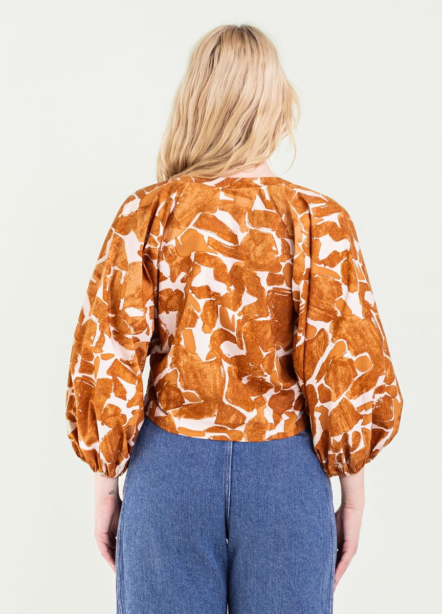Colby Santa Fe Long Sleeve Top in mustard by Bel Kazan