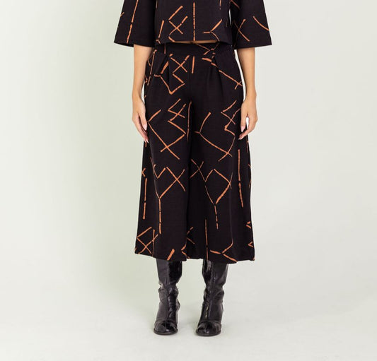 Atlas Wide Leg Pant in black stix by Bel Kazan