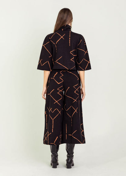 Atlas Wide Leg Pant in black stix by Bel Kazan