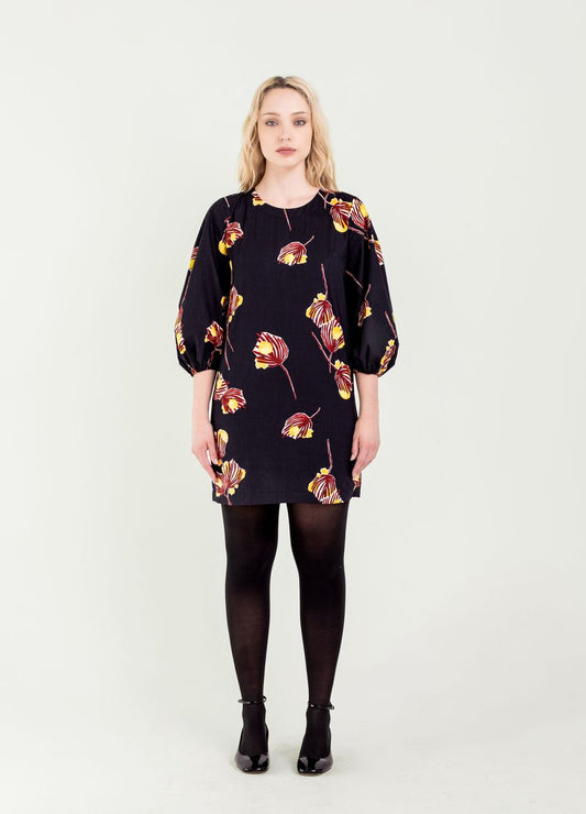 Adley Dress in black aralia by Bel Kazan