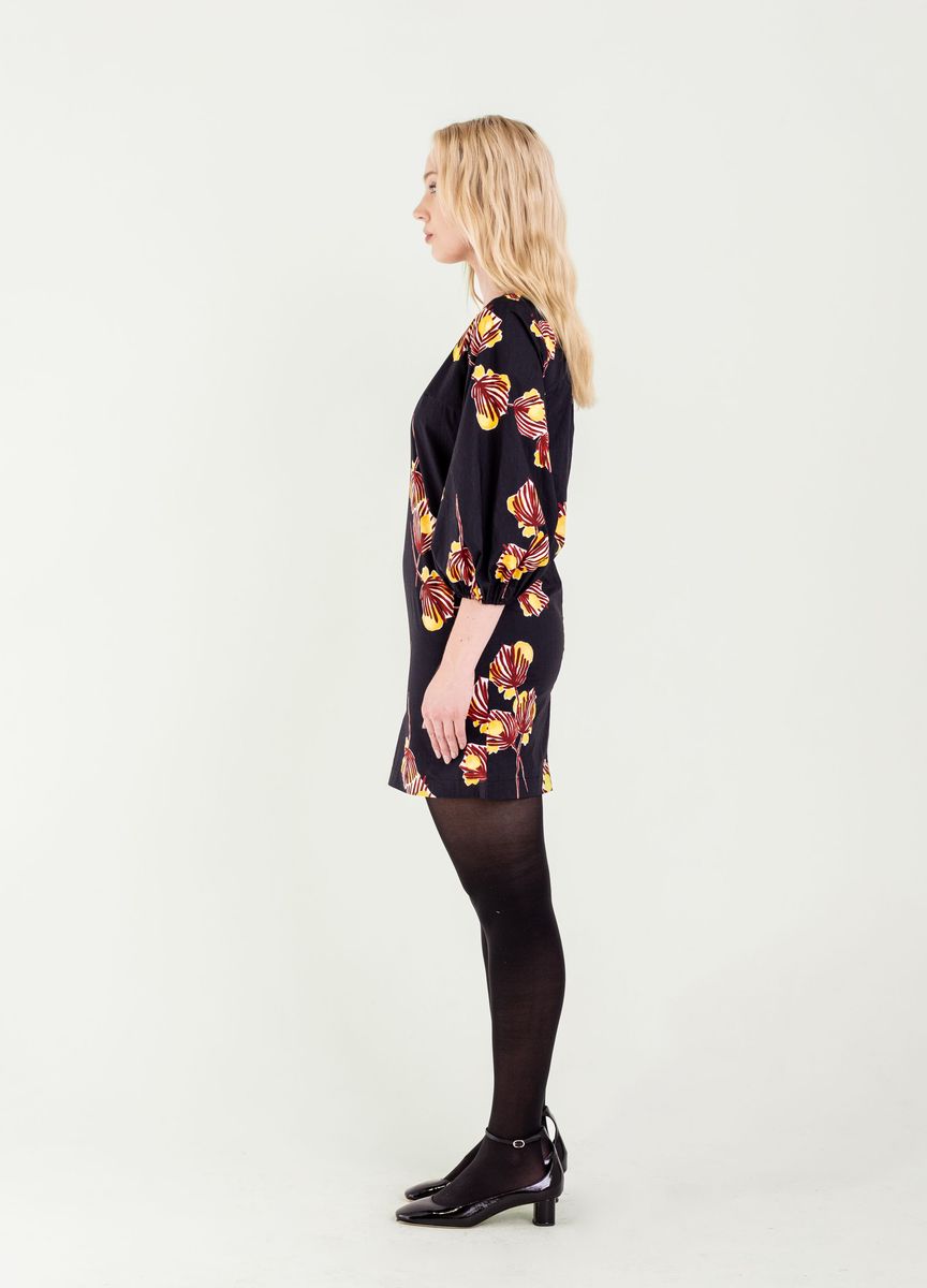 Adley Dress in black aralia by Bel Kazan