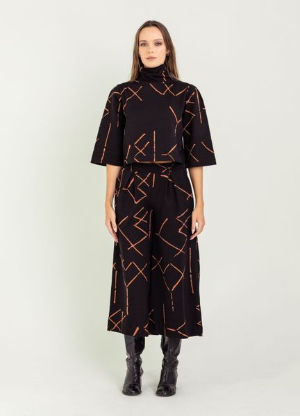 Atlas Wide Leg Pant in black stix by Bel Kazan