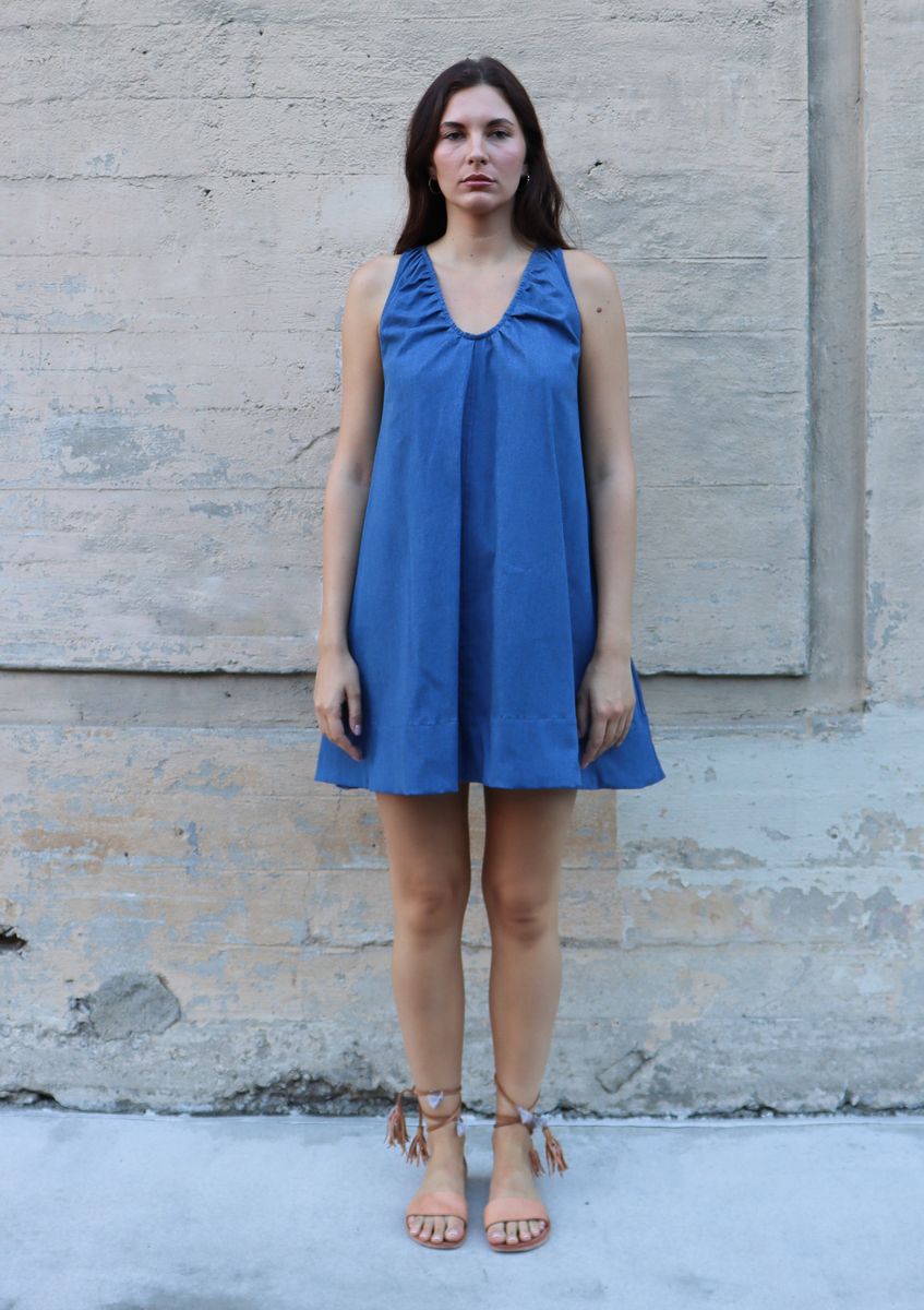 Vida Dress in denim blue by Bel Kazan