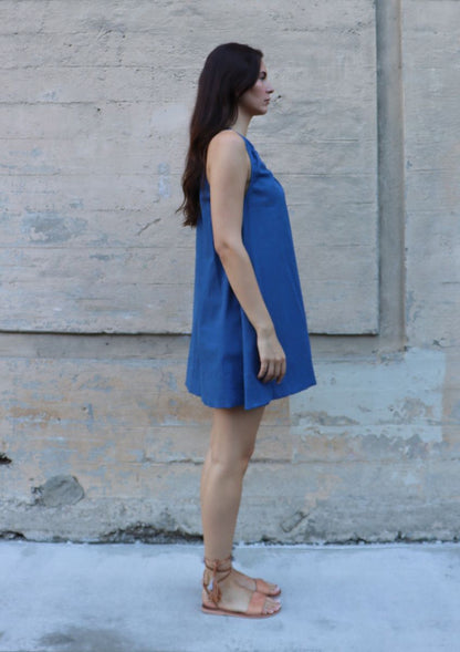 Vida Dress in denim blue by Bel Kazan