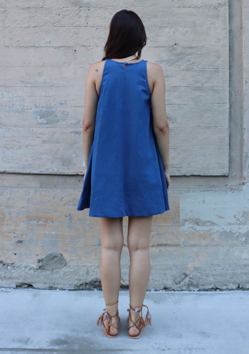 Vida Dress in denim blue by Bel Kazan