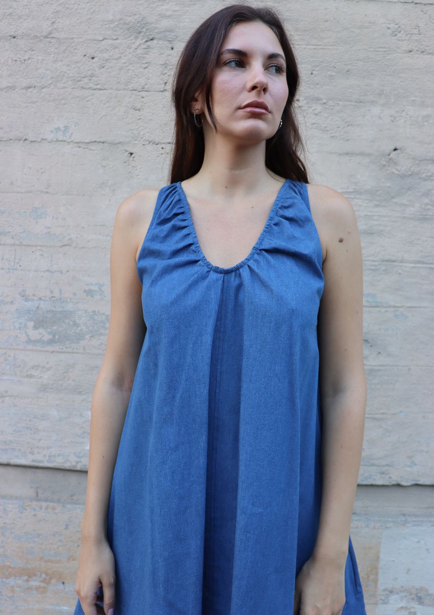 Vida Dress in denim blue by Bel Kazan