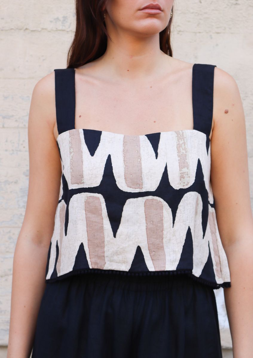Zuri Top in black vista by Bel Kazan