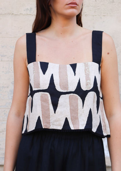 Zuri Top in black vista by Bel Kazan