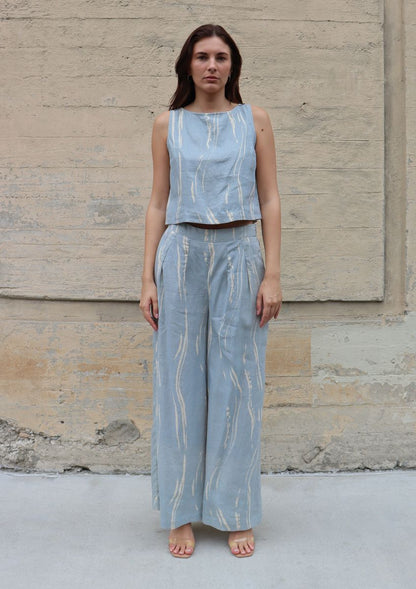 TRUNK SHOW- Chelsey Pant in sky sumi by Bel Kazan
