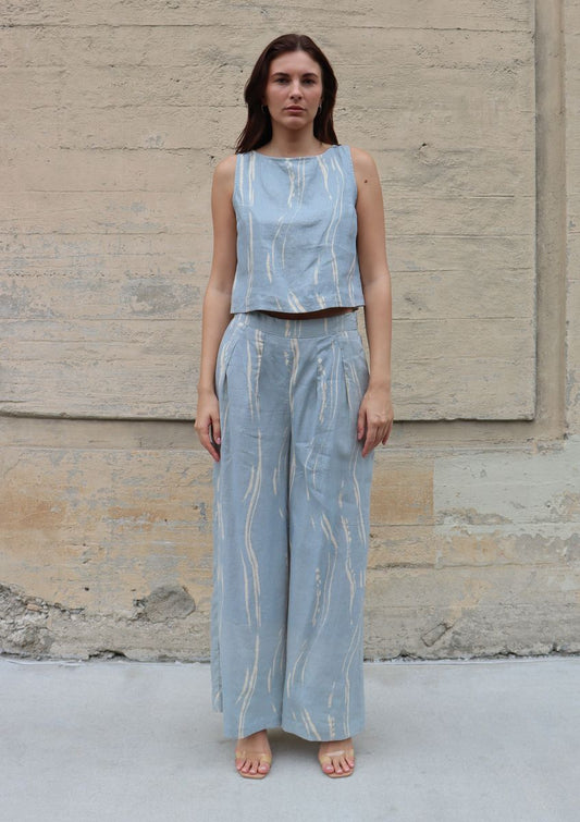TRUNK SHOW- Chelsey Pant in sky sumi by Bel Kazan
