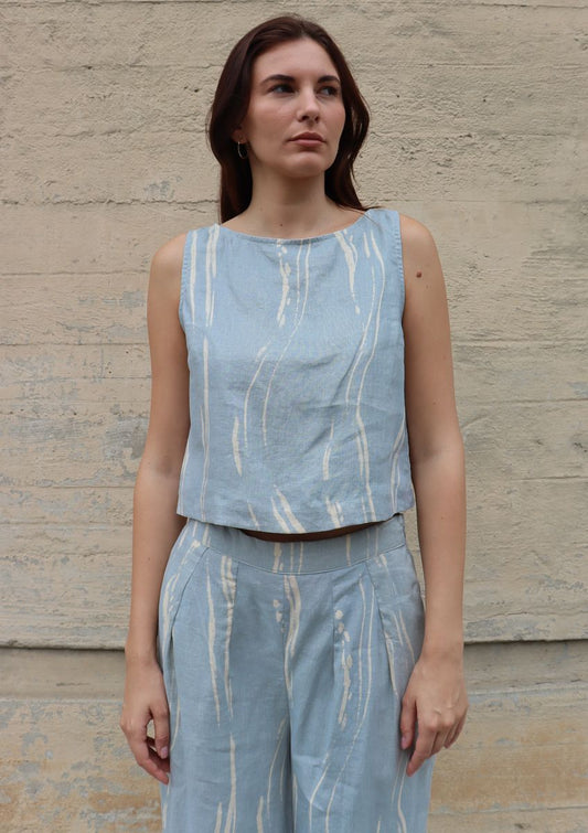 TRUNK SHOW- Lior Top in sky sumi by Bel Kazan