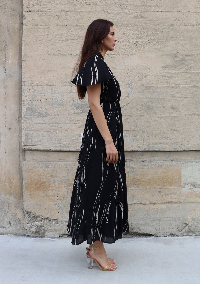 La Vie En Rose Dress in black sumi by Bel Kazan