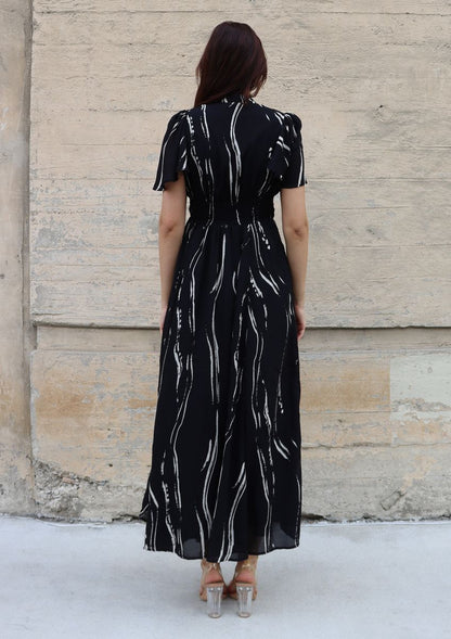 La Vie En Rose Dress in black sumi by Bel Kazan