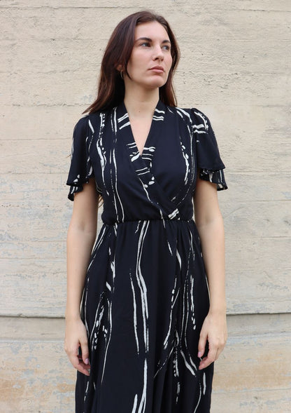 La Vie En Rose Dress in black sumi by Bel Kazan