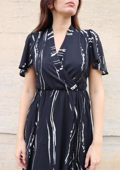 La Vie En Rose Dress in black sumi by Bel Kazan