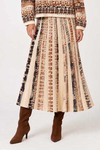 Knit Maxi Skirt in brown multi by Aldo Martins