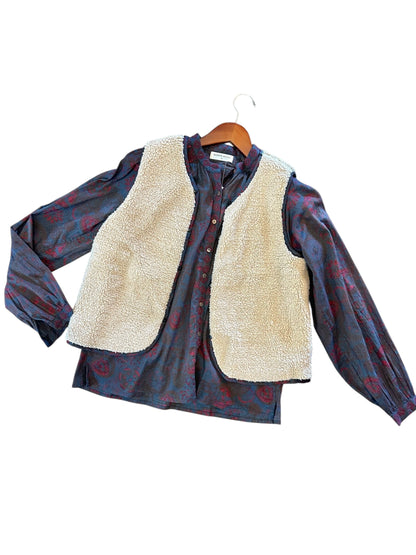 Charlotte Blouse in medusa deep blue by Maison Hotel