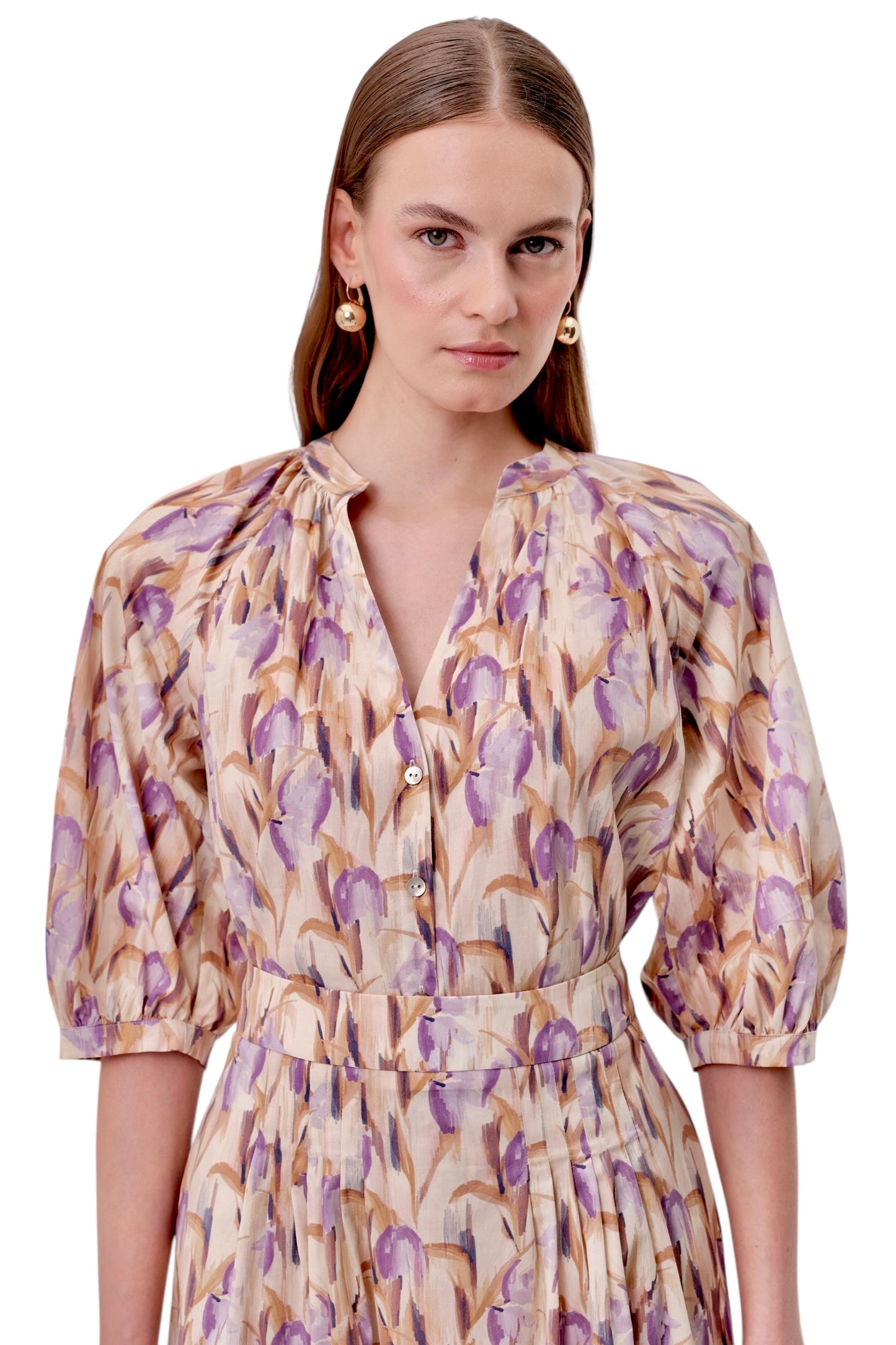 Mandy Printed Blouse in multi color by Exquise