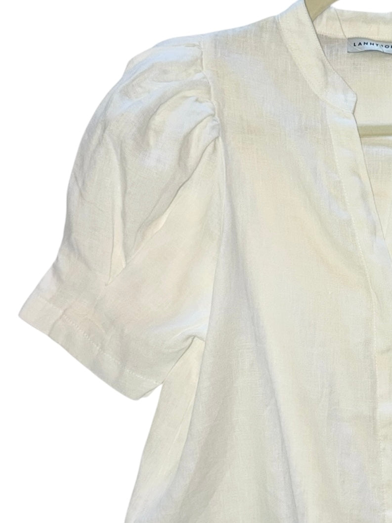 Athina Linen Shirt in off white by Lanhtropy