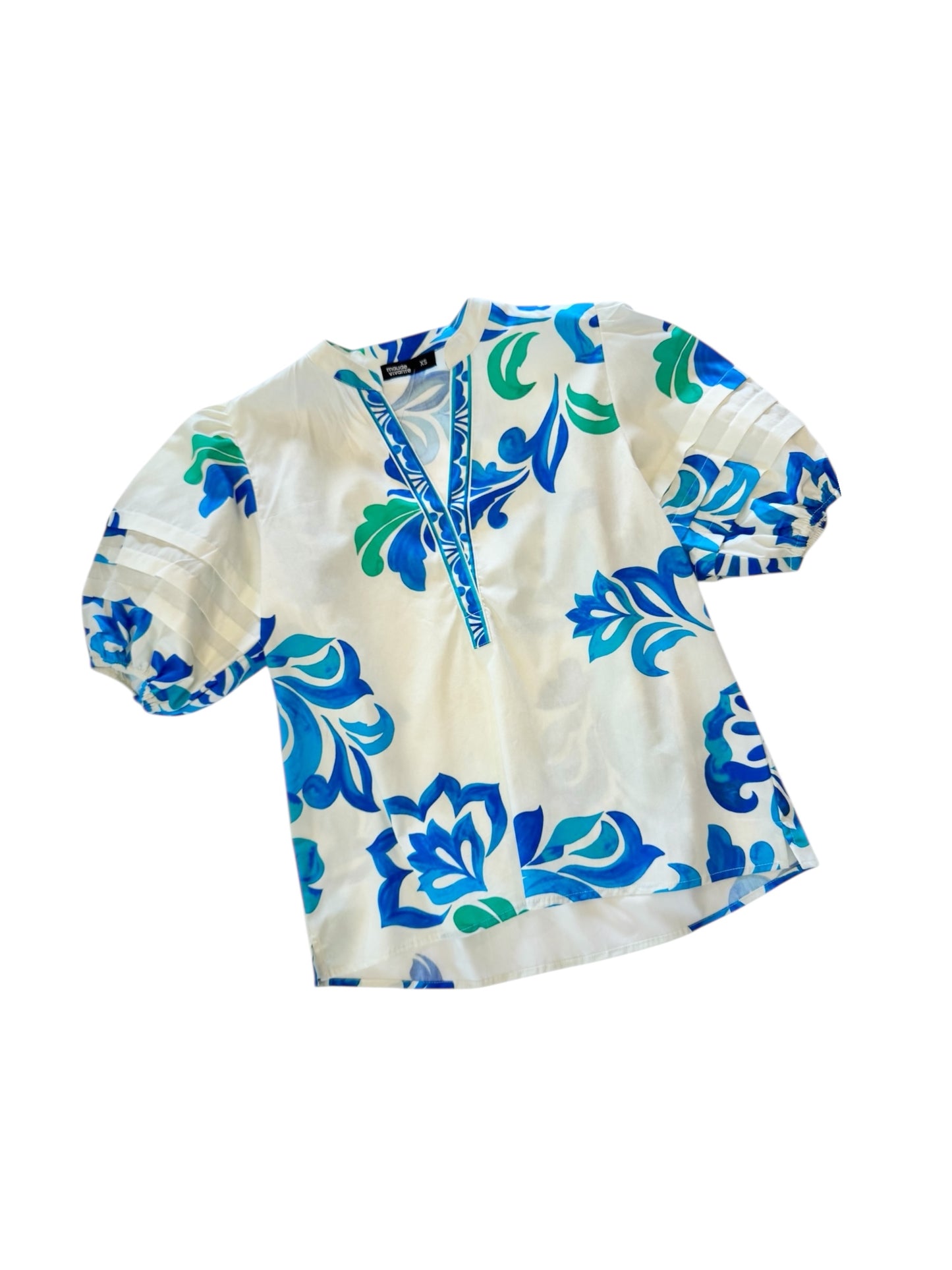 Raya Top in ocean bloom by Maude Vivante