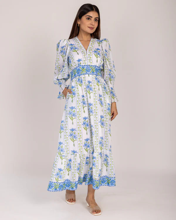 Florence Maxi Dress in lily blue by Isla Payal