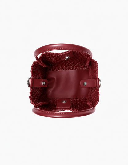 Hollace Mini Woven Tote in wine by Remi & Reid