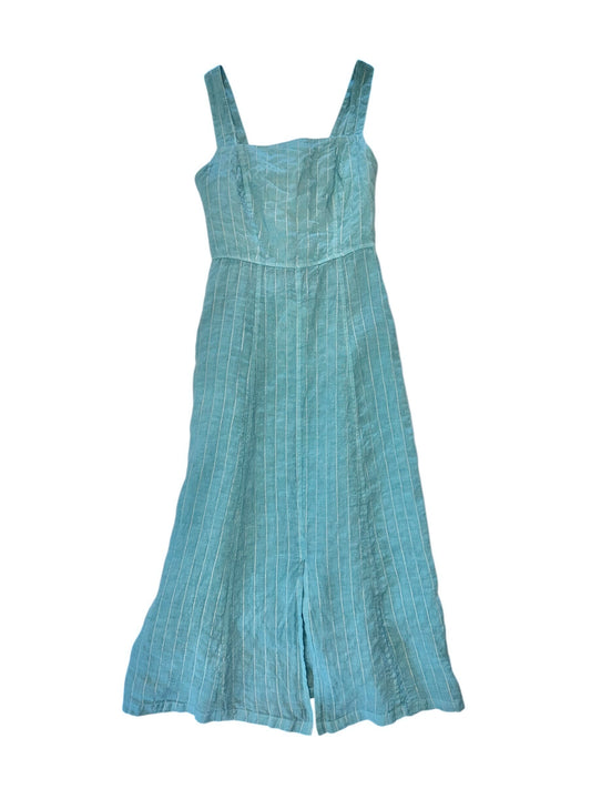 Lurex Striped Linen Dress in crystal by Haris Cotton