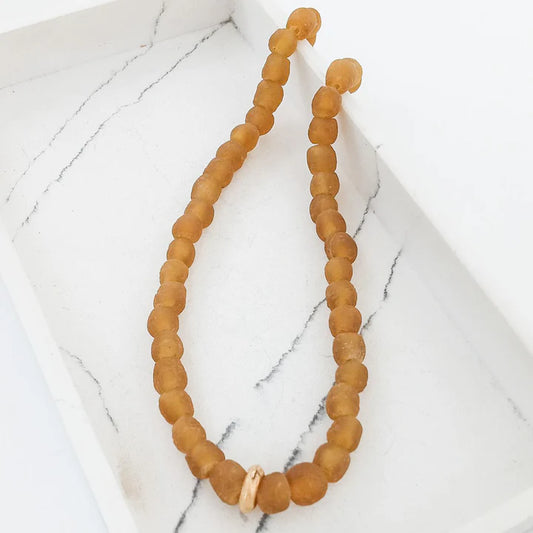 16" Glass Washer Necklace in amber by Virtue