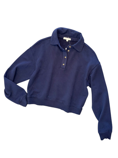 L/S Polo Sweatshirt in vibrant navy by Mododoc