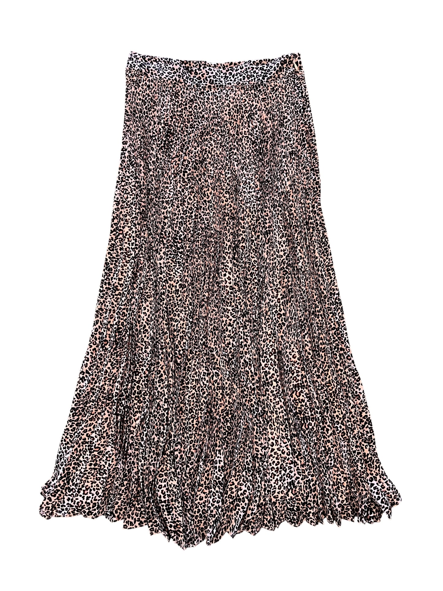 Baby Leopard Pleated Maxi Skirt in pink by Farm Rio