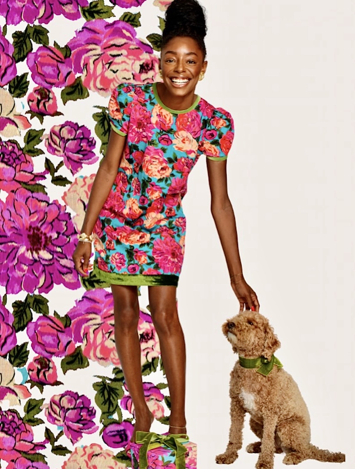 Louisa Dress in vintage roses by Elizabeth James