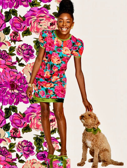 Louisa Dress in vintage roses by Elizabeth James