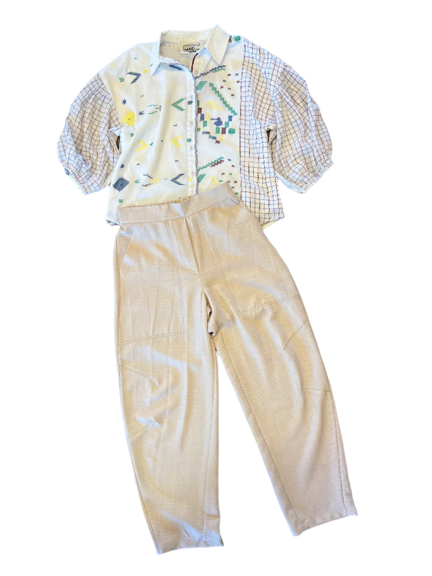 Lanka Silky Pant in beige by Aldo Martins