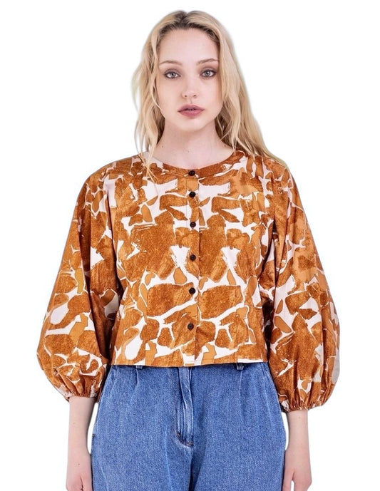 Colby Santa Fe Long Sleeve Top in mustard by Bel Kazan