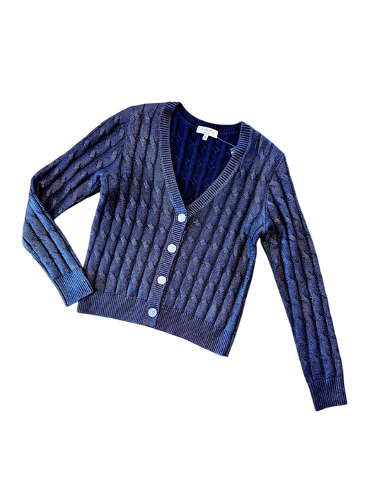 Metallic Cable Cardie in indigo by J. Society