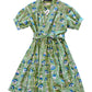 Martine Short Sleeve Short Dress in green goddess by Fitzroy & Willa