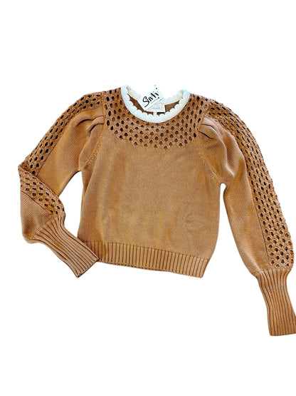 Anwen Long Sleeve Sweater in brown/ivory by Cleobella