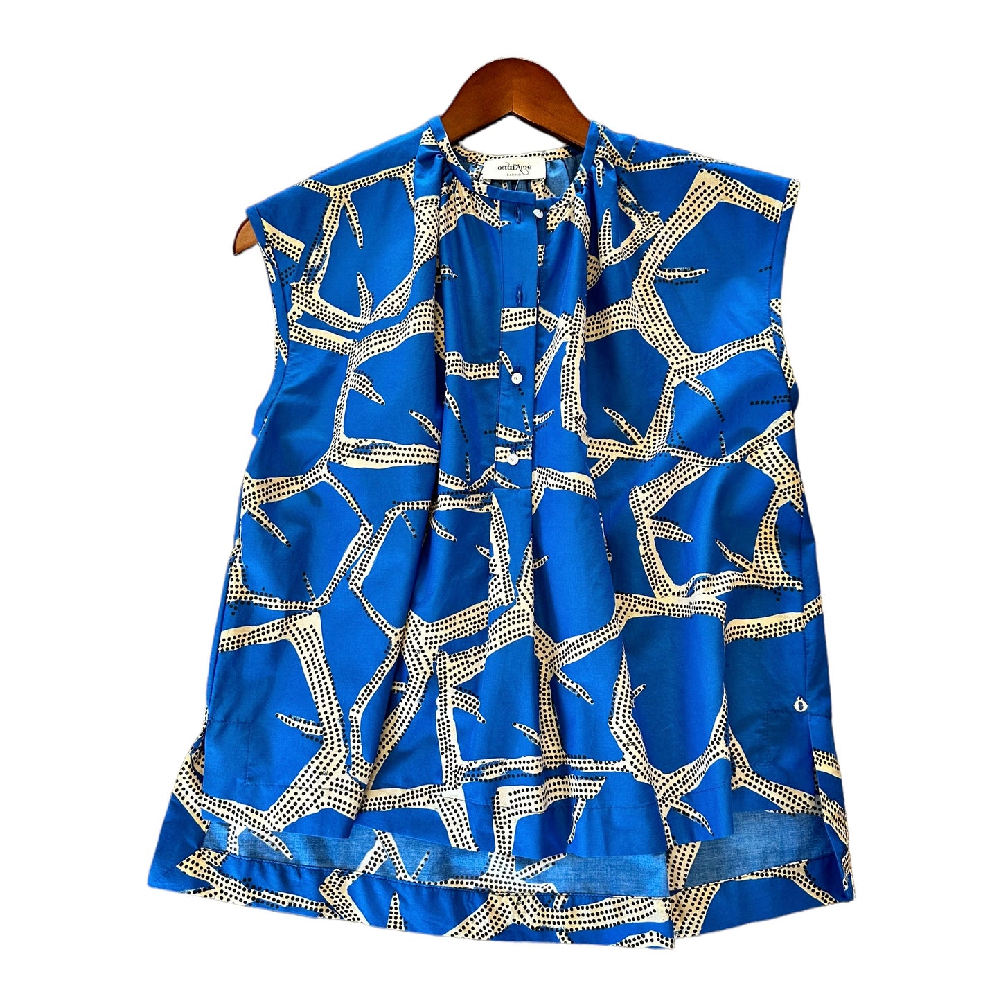 Printed Cotton Shirt in blue by Ottod'ame