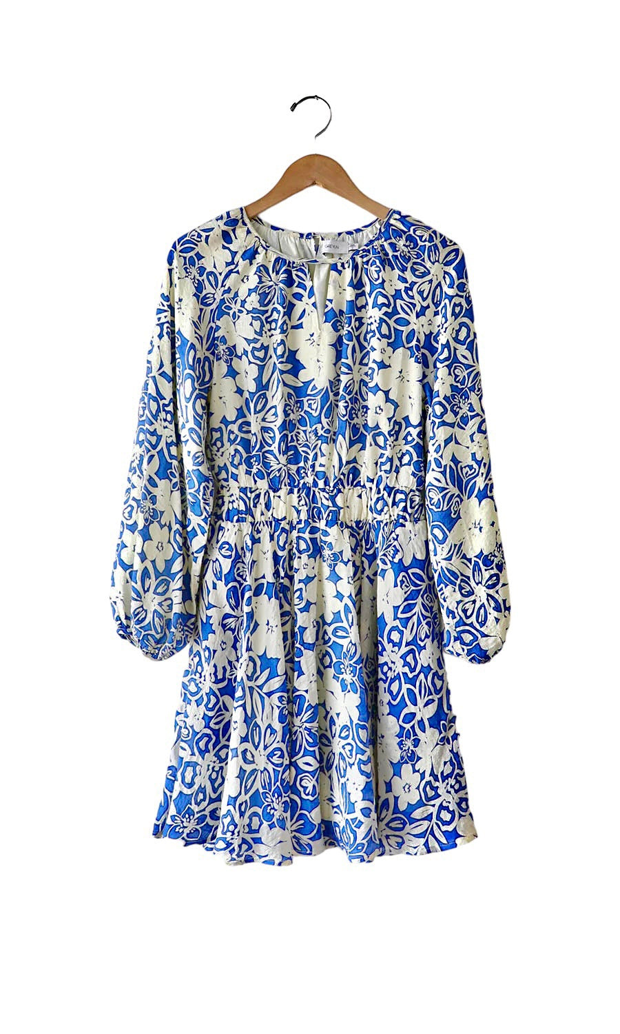 Gigi Mini Dress in ivory/blue by Greylin