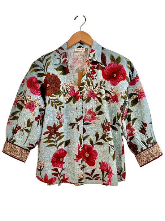 Elsa Printed Top in opal mosaic by Maude Vivante