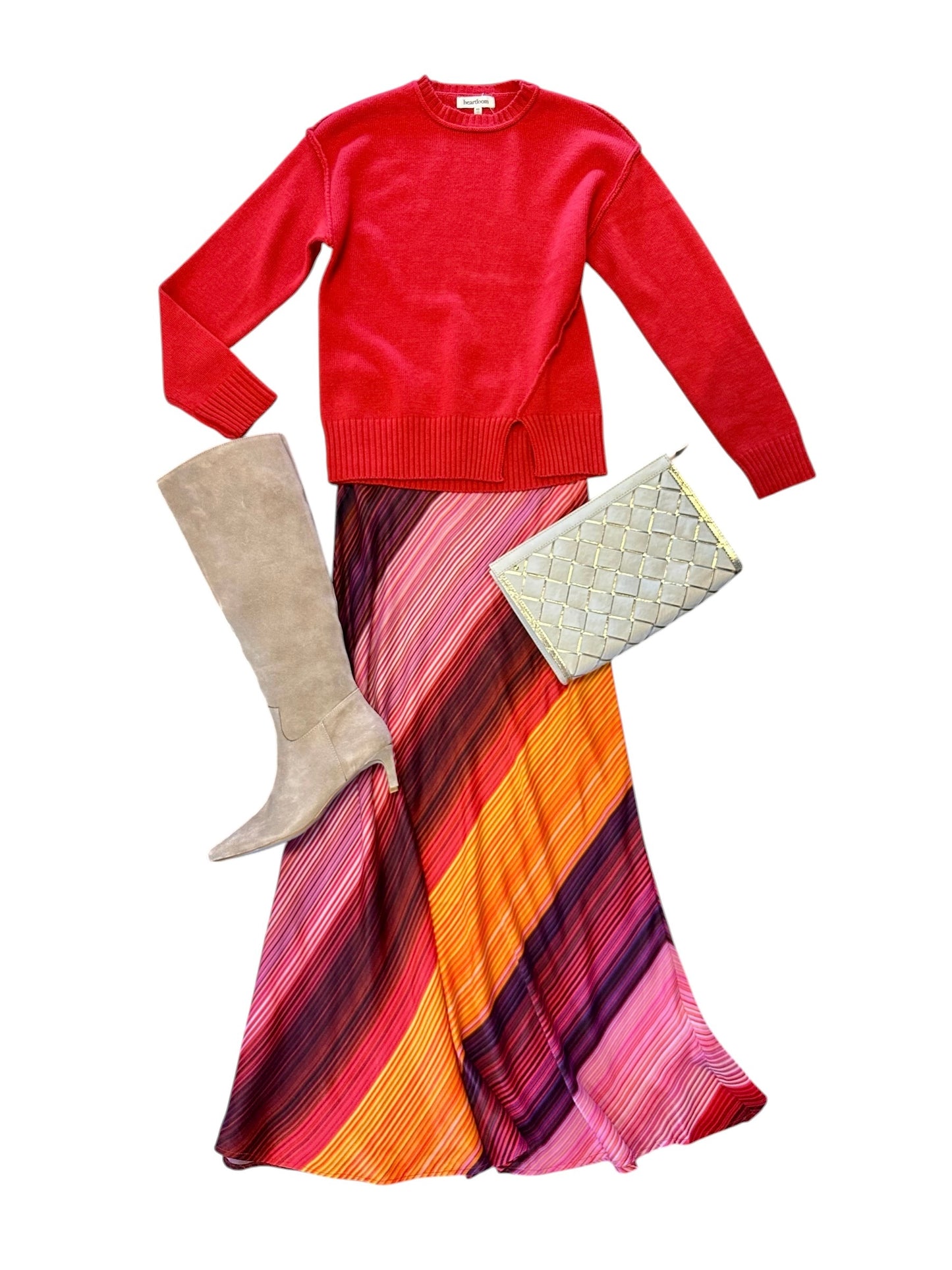 Earlina Slip Skirt in pink multi by Blank