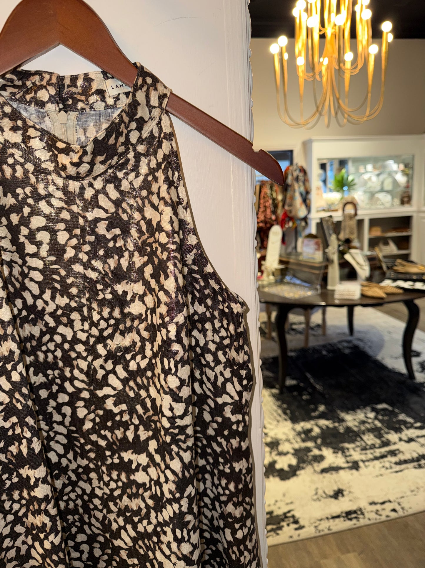 Jacinta Metallic Linen Dress in impala print by Lanhtropy