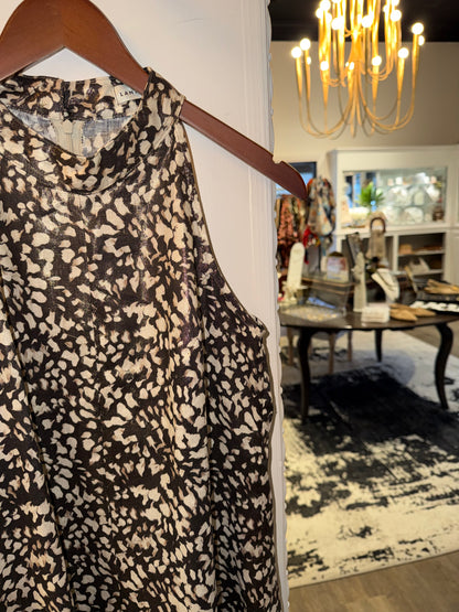 Jacinta Metallic Linen Dress in impala print by Lanhtropy