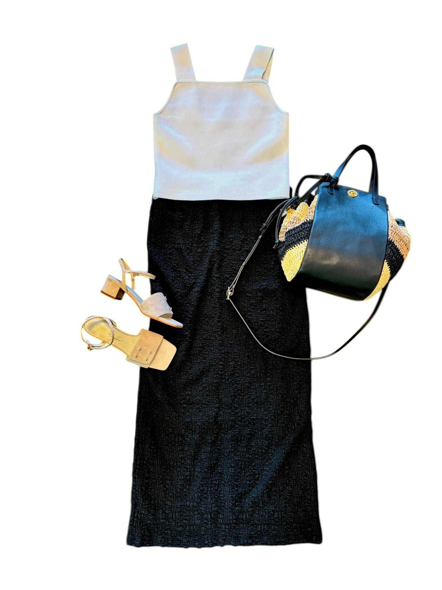 Wide Strap Knit Tank in white by Lilla P